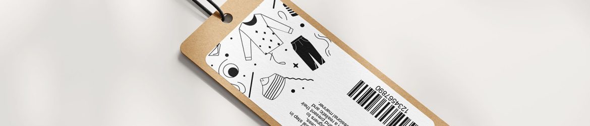 Free rectangle label tag mockup