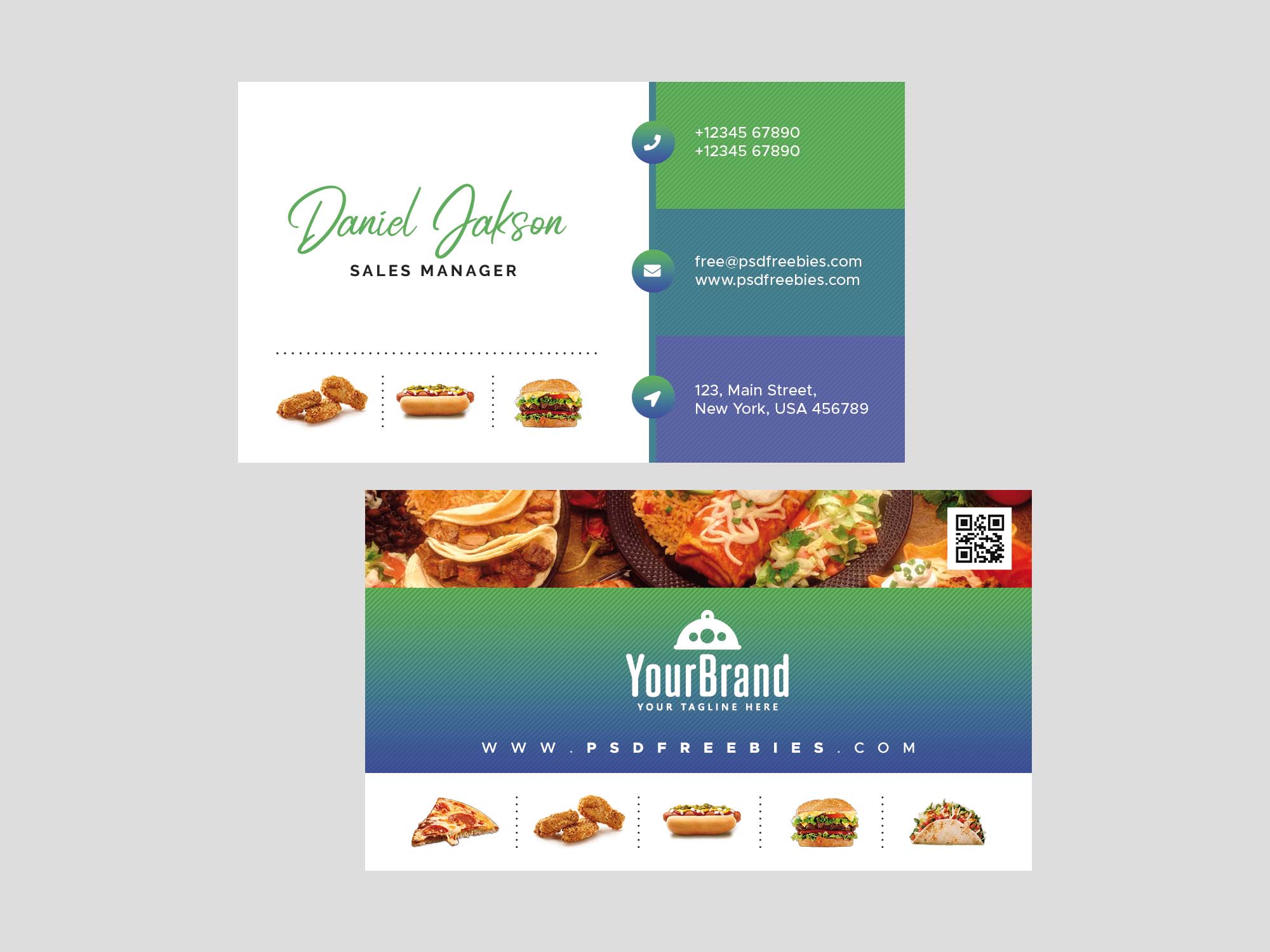 Free Restaurant Business Card Template (PSD)