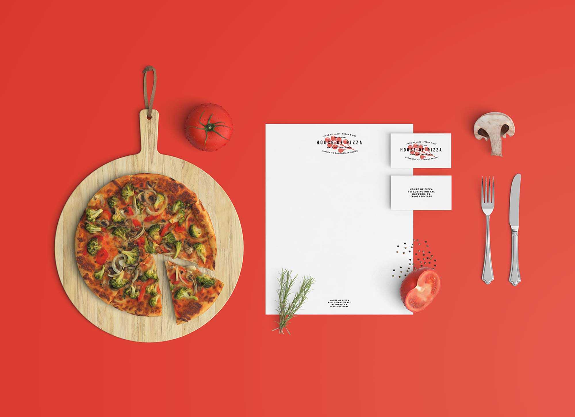 Free Restaurant Stationery Mockup (PSD)