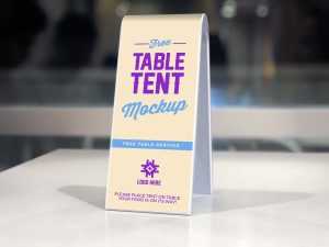 Free Restaurant Table Tent Mockup (PSD)