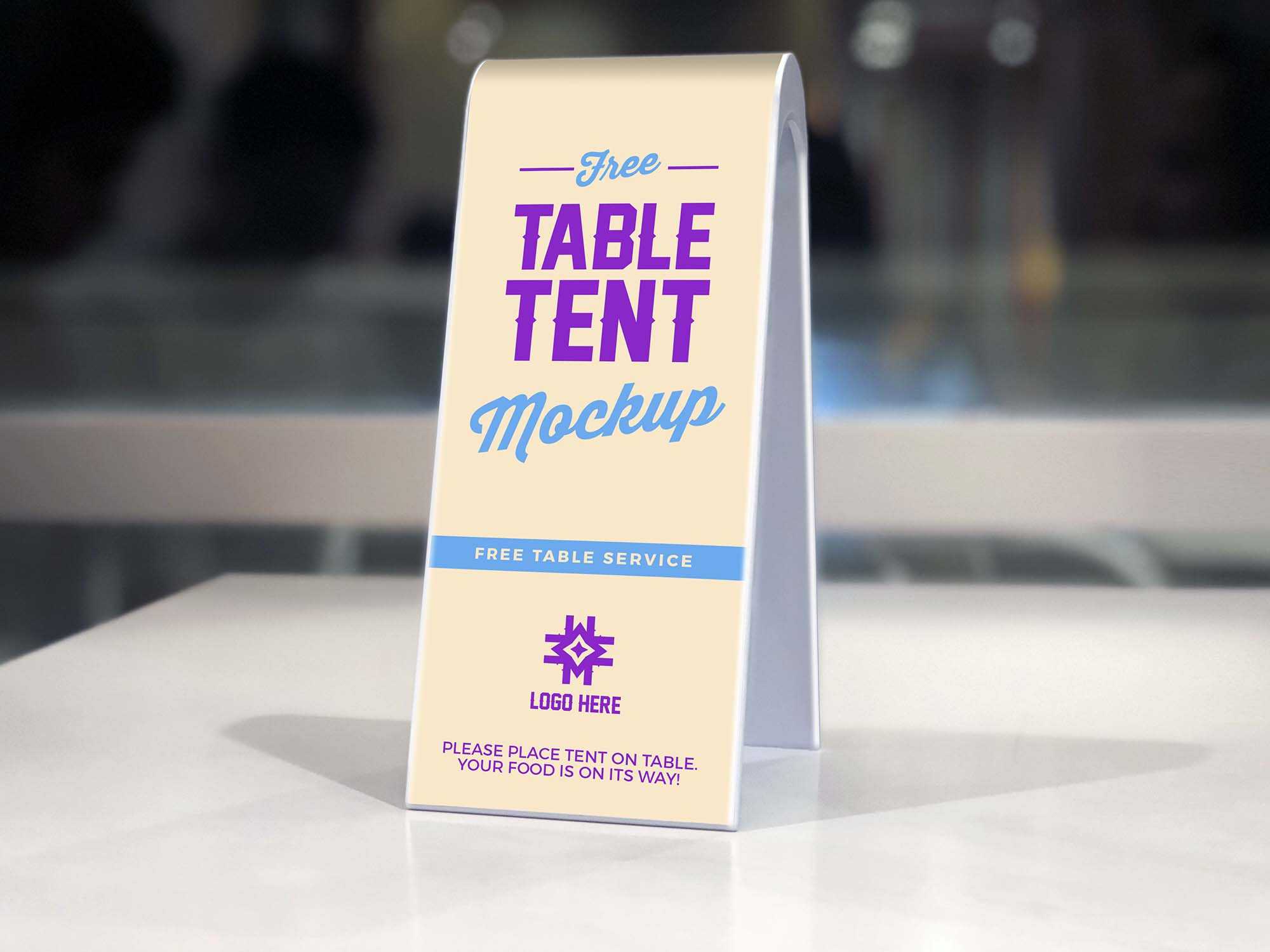 Free Restaurant Table Tent Mockup (PSD)
