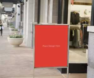 Free Retail Store Sale Sign Mockup (PSD)