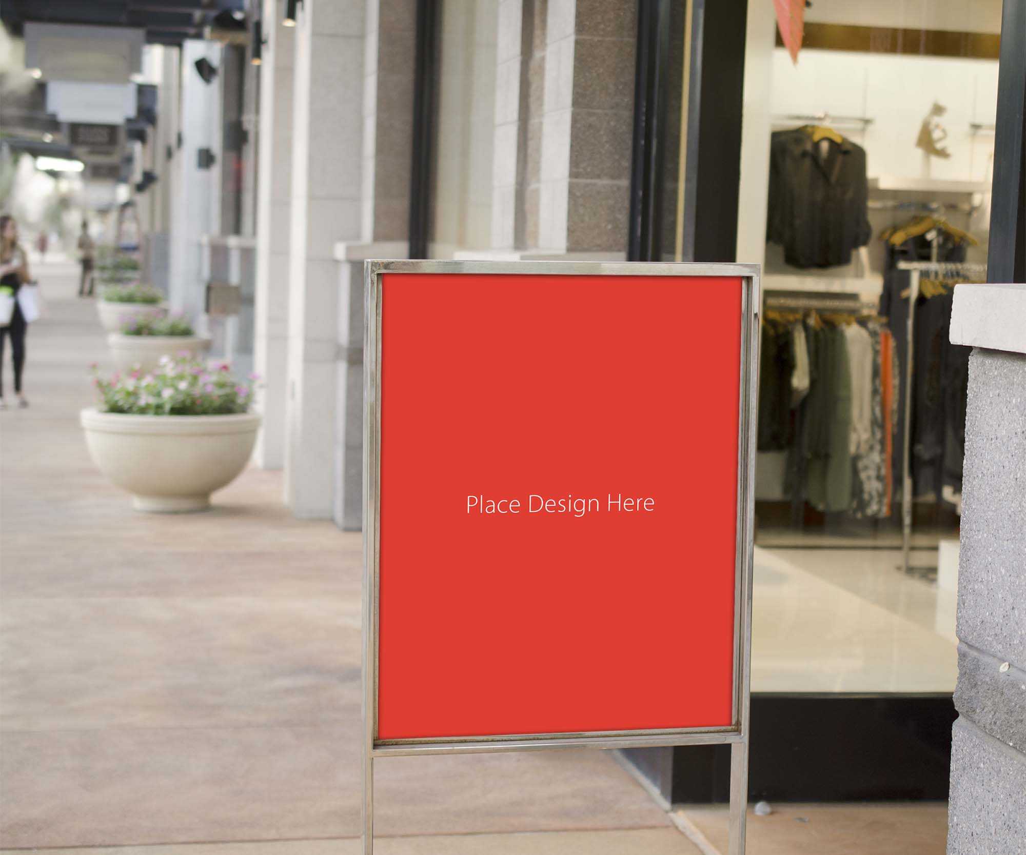 Free Retail Store Sale Sign Mockup (PSD)