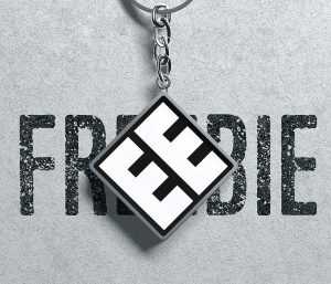 Free Rhombus Keychain Mockup (PSD)