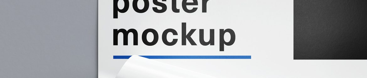 Free rolled poster mockup