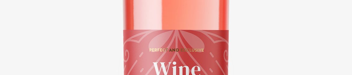 Free rose wine bottle mockup Free rose wine bottle mockup