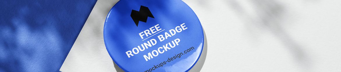 Free round badge mockup