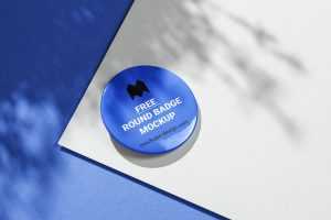 Free round badge mockup