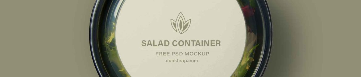 Free Round Salad Container Mockup (PSD)
