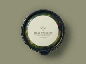 Free Round Salad Container Mockup (PSD)