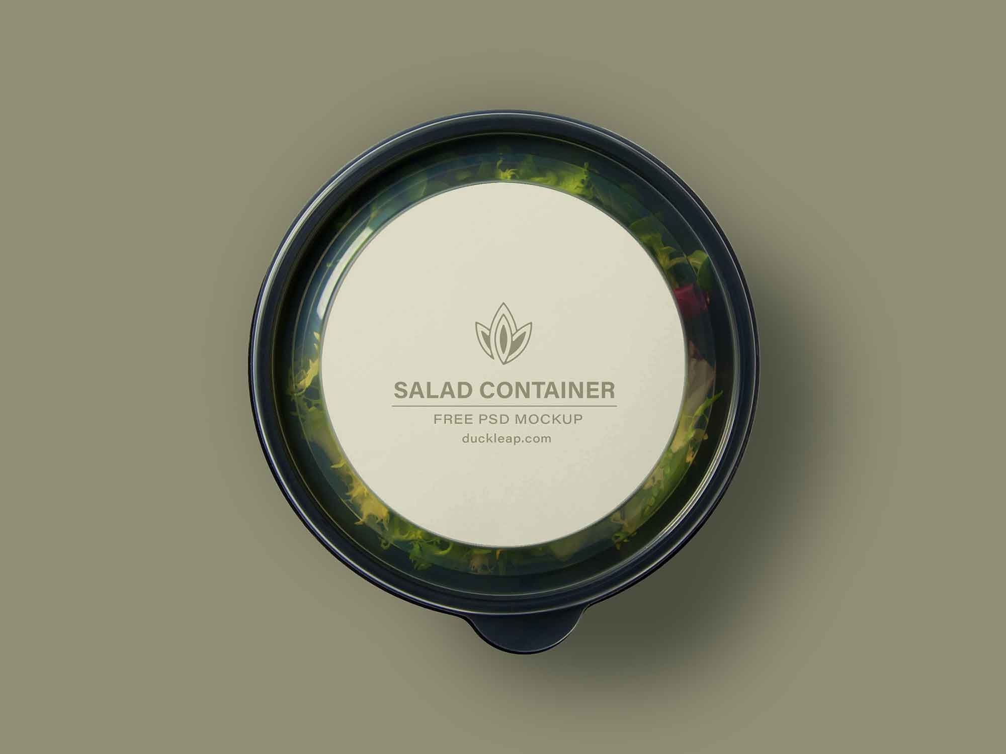 Free Round Salad Container Mockup (PSD)