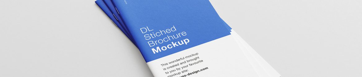 Free saddle stitched DL brochure mockup