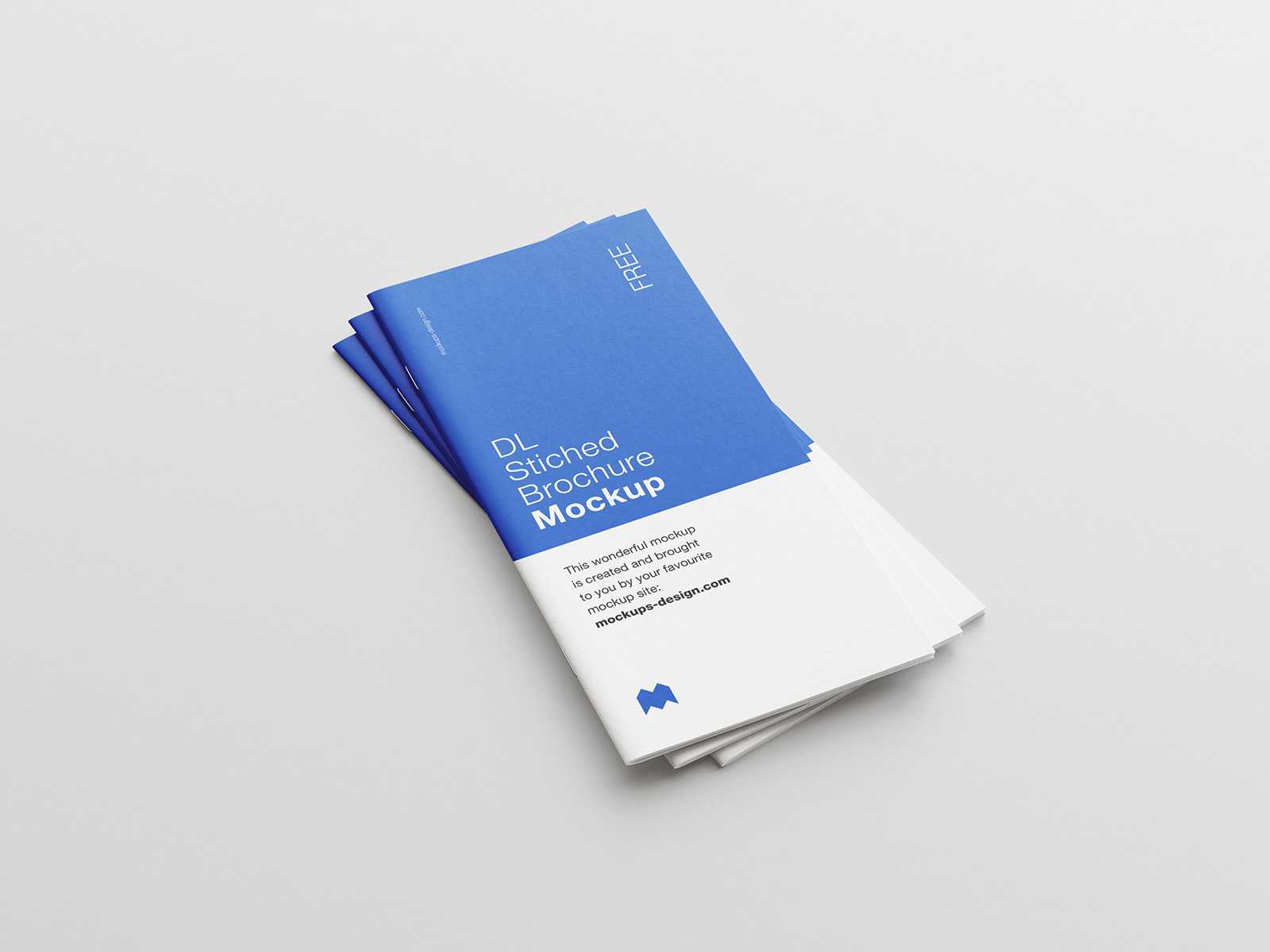 Free saddle stitched DL brochure mockup