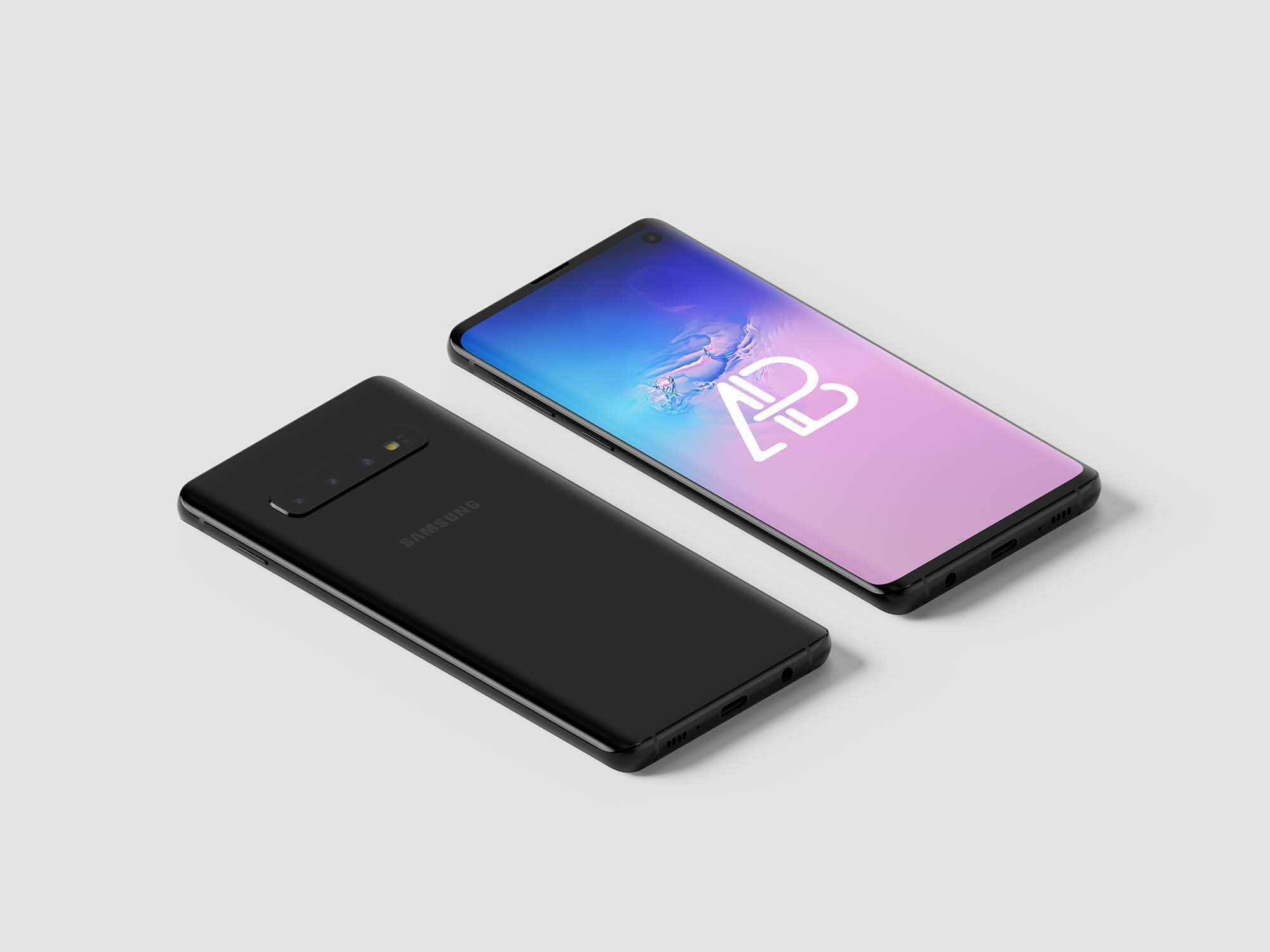 Free Samsung Galaxy S10 Isometric Mockup (PSD)