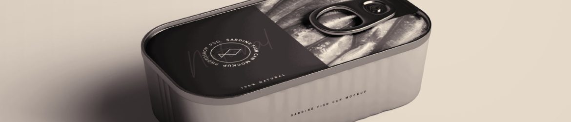 Free Sardine Can Mockup PSD