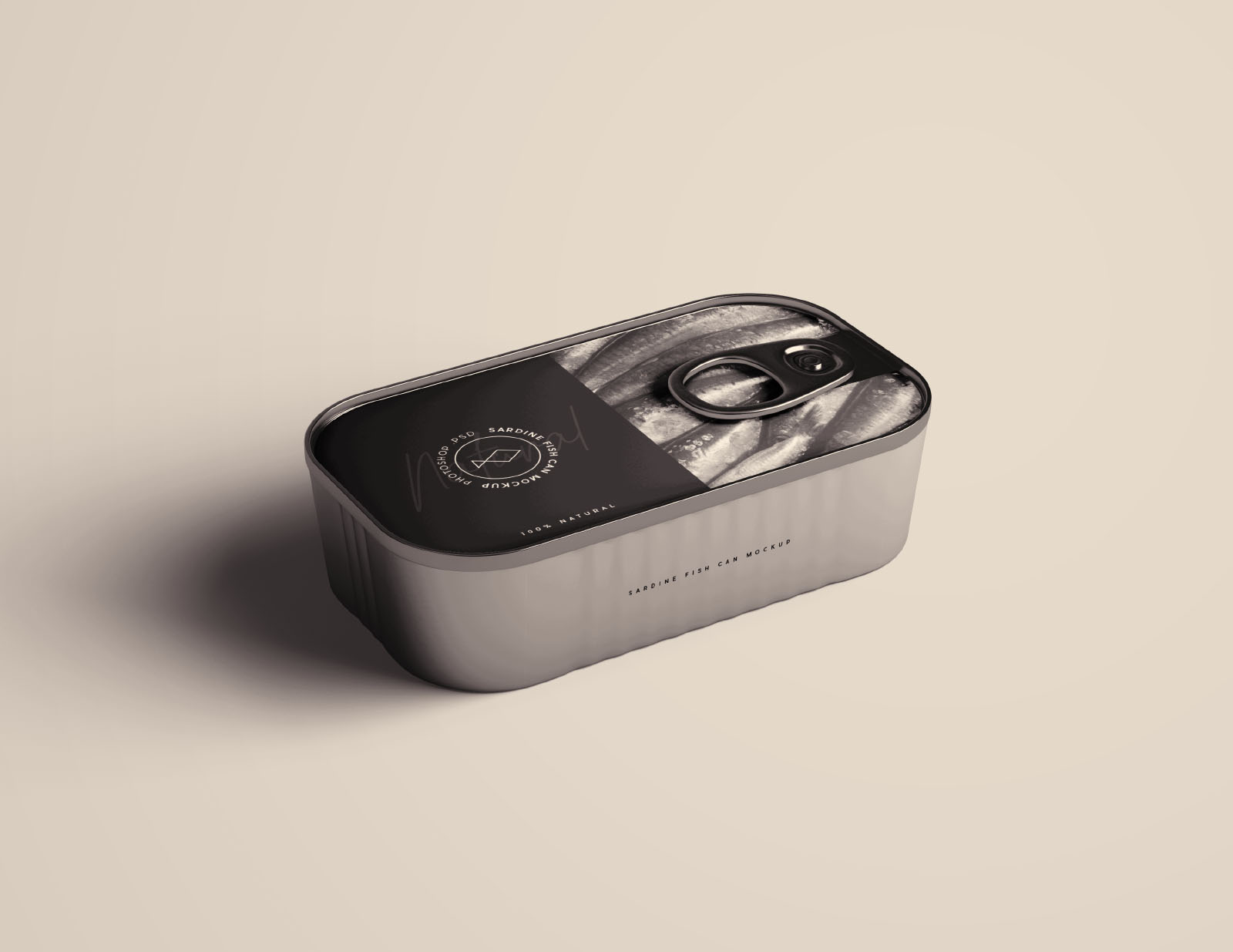 Free Sardine Can Mockup PSD
