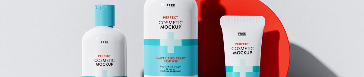 Free set of cosmetics mockup