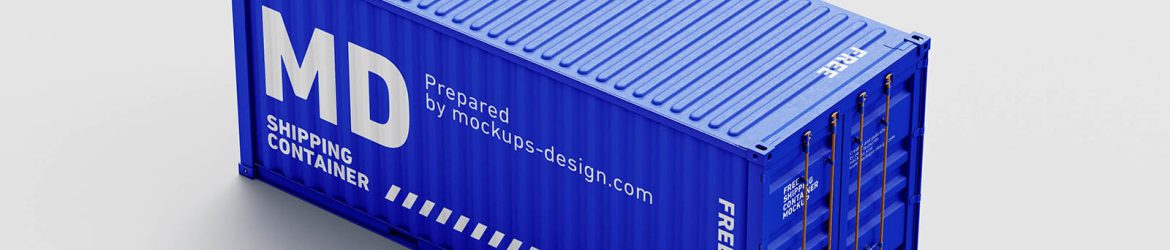 Free shipping container mockup