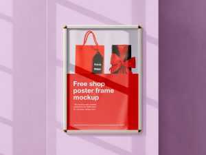 Free shop poster frame mockup - Instant Download