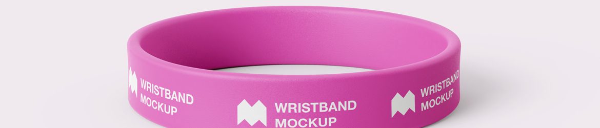 Free silicone wristband mockup