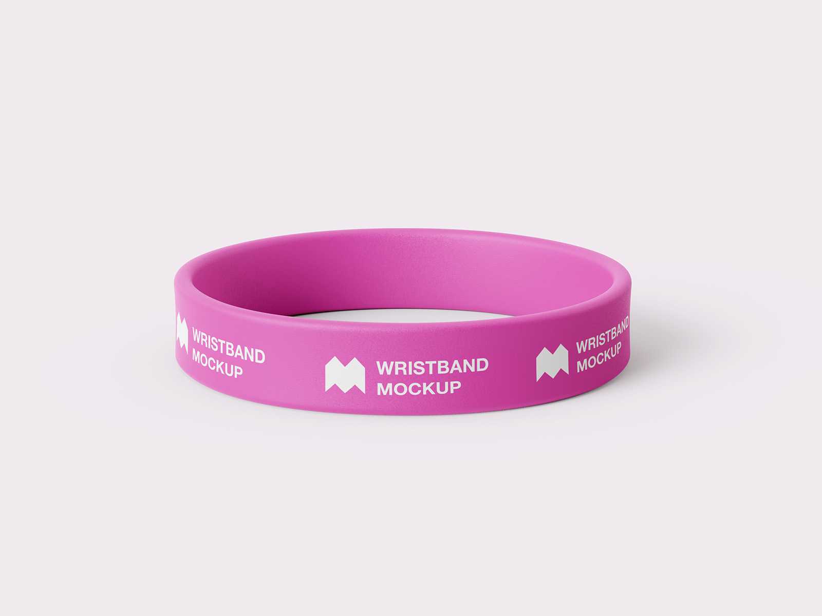 Free silicone wristband mockup