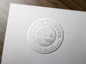 Free Silver Foil Perspective Logo Mockup (PSD)