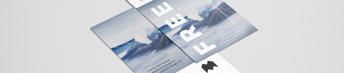 Free simple DL flyers mockup Free simple DL flyers mockup