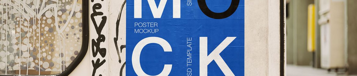 Free simple glued poster mockup