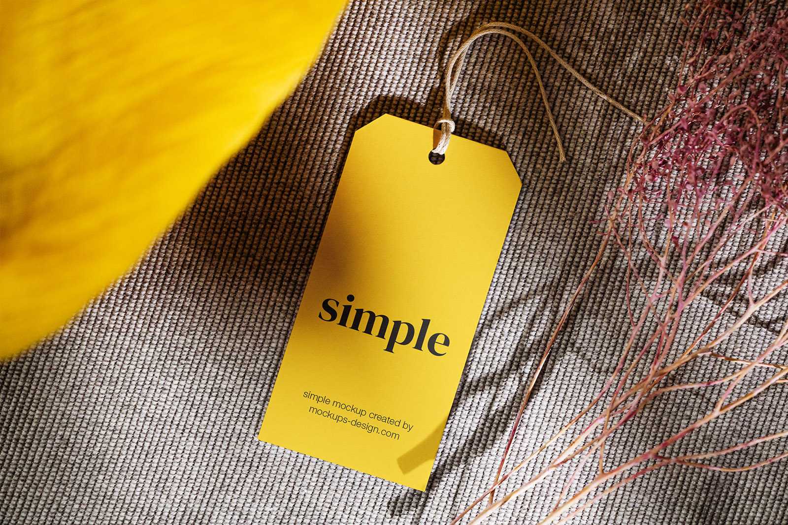 Free simple label tag mockup