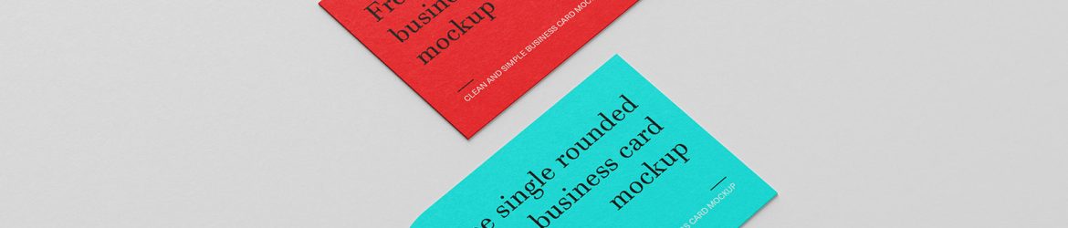 Free single rounded business cards mockup Free single rounded business cards mockup