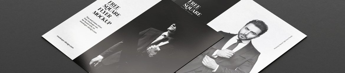 Free single square flyer mockup