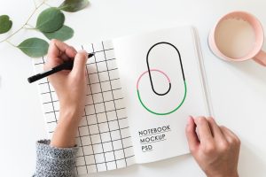 Free Sketchbook Mockup PSD