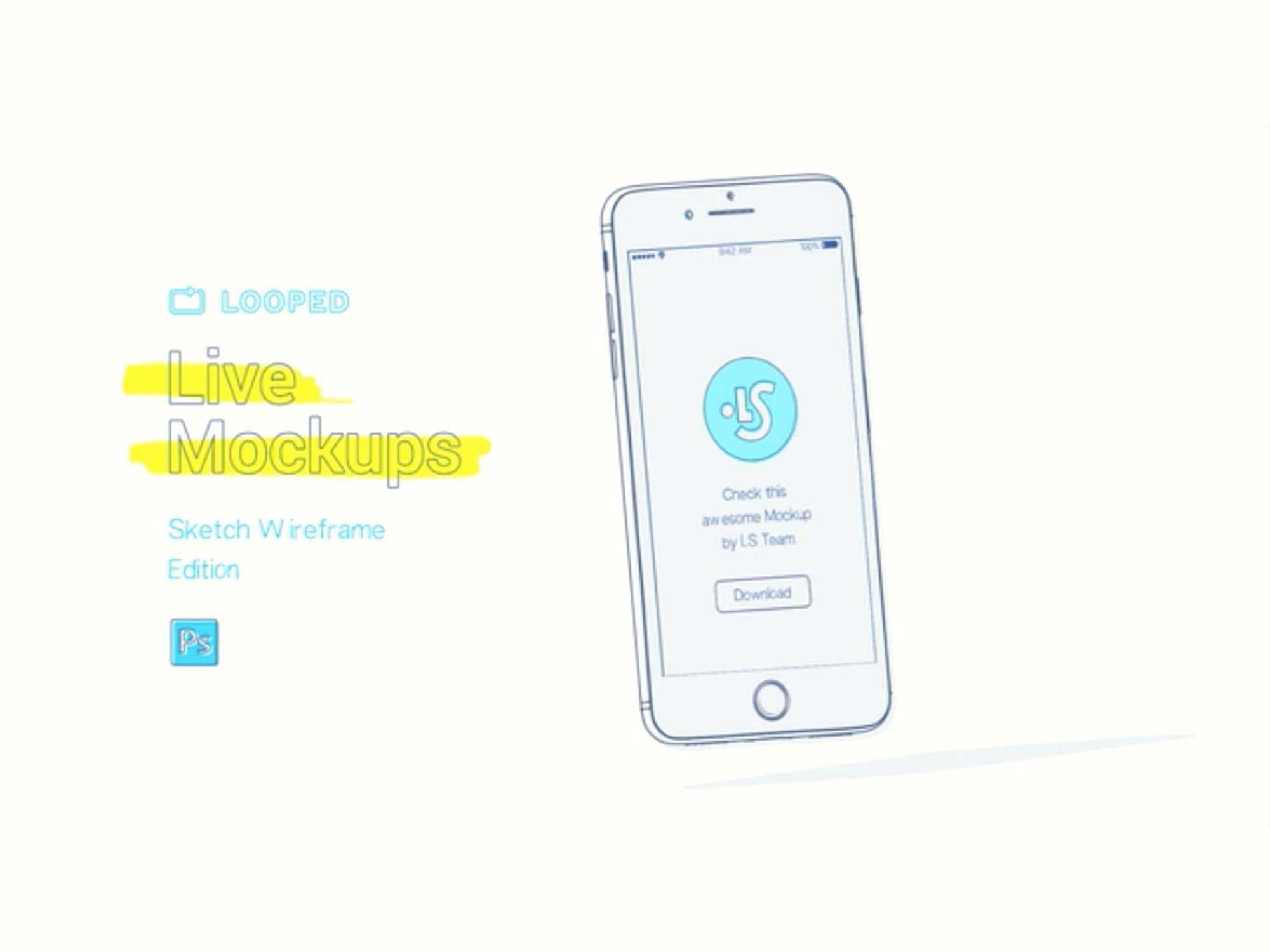 Free Sketchy Animated iPhone Mockup (PSD)