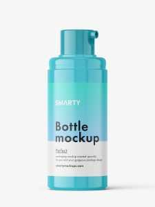 Free small airless bottle mockup / glossy