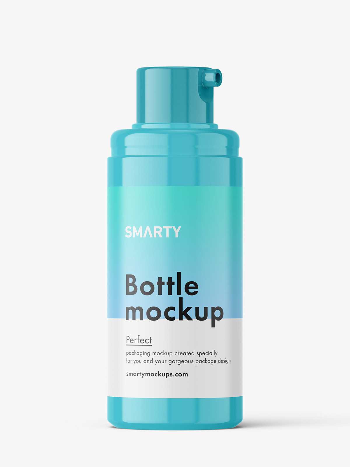 Free small airless bottle mockup / glossy