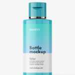 Free small bottle with flip top mockup / glossy