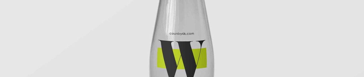 Free Small Glass Water Bottle Mockup (PSD)