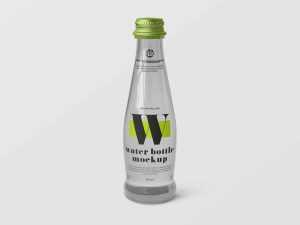 Free Small Glass Water Bottle Mockup (PSD)