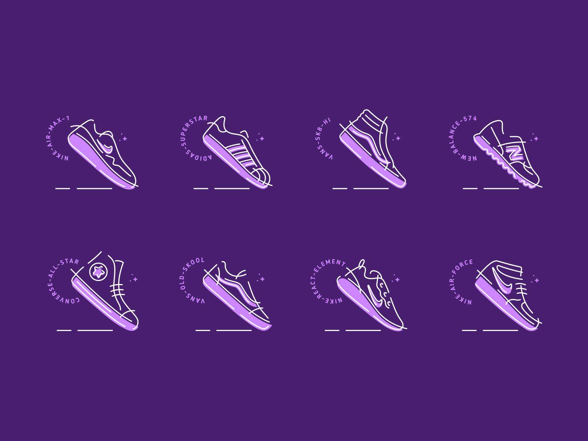 Free Sneakers Vector Icons (Ai)