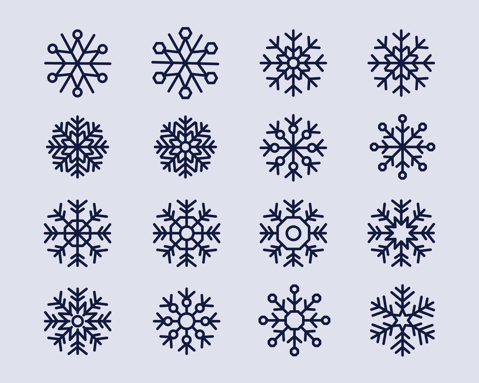 Free Snowflake Vector Icons – Part 02 (Ai)