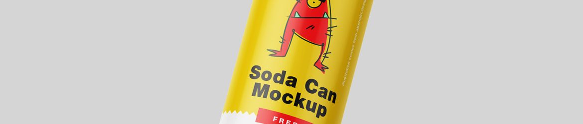 Free soda can mockup
