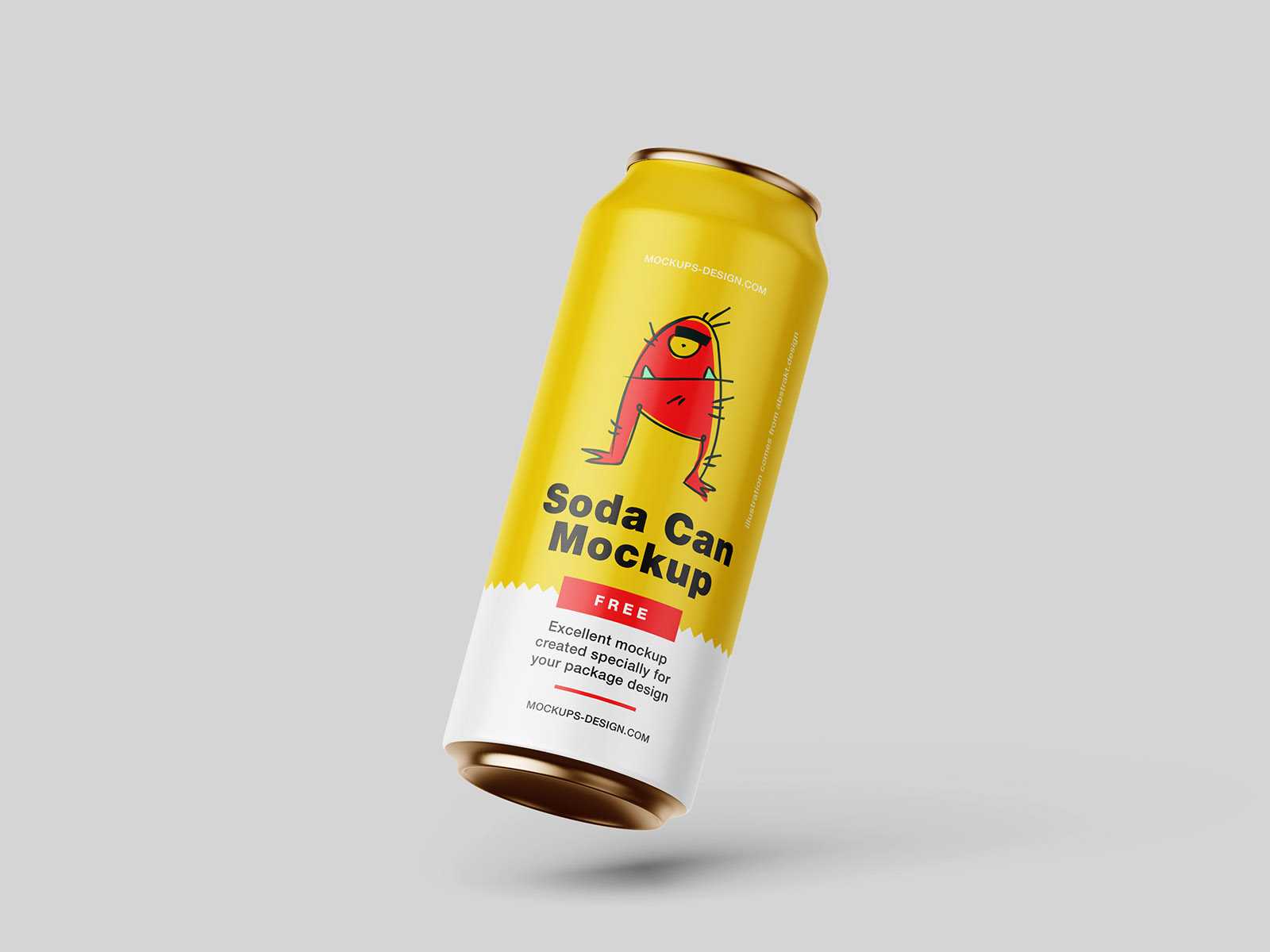 Free soda can mockup