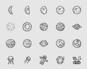 Free Space Icons Vector Material (AI)
