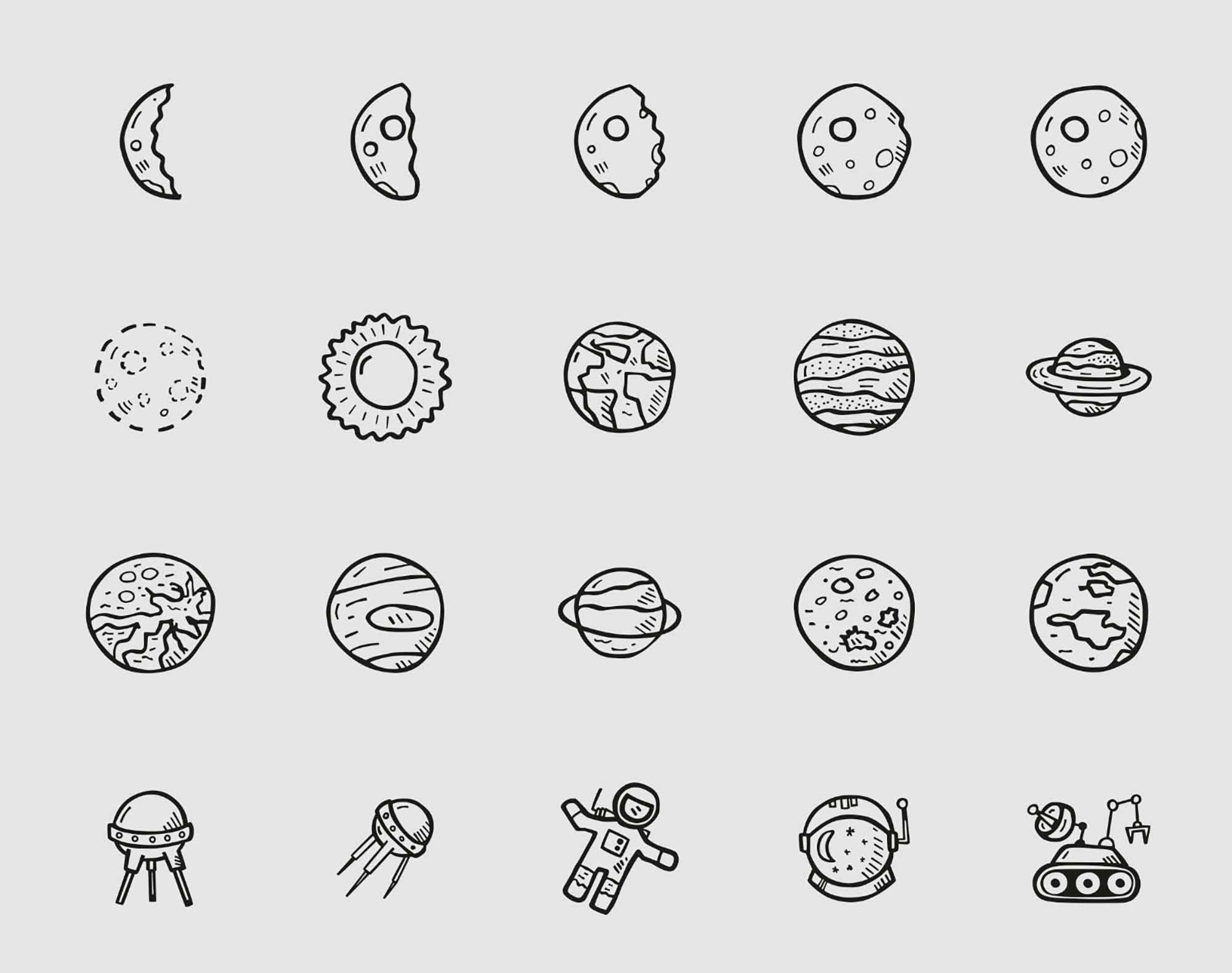 Free Space Icons Vector Material (AI)