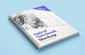 Free spiral notebook mockup