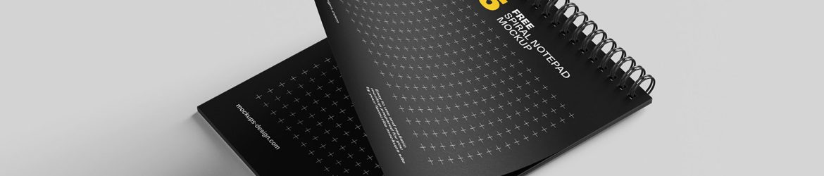 Free spiral notepad mockup