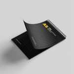 Free spiral notepad mockup