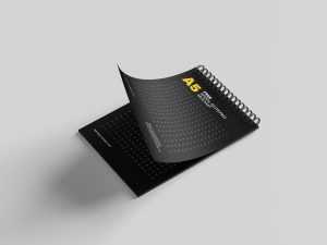 Free spiral notepad mockup