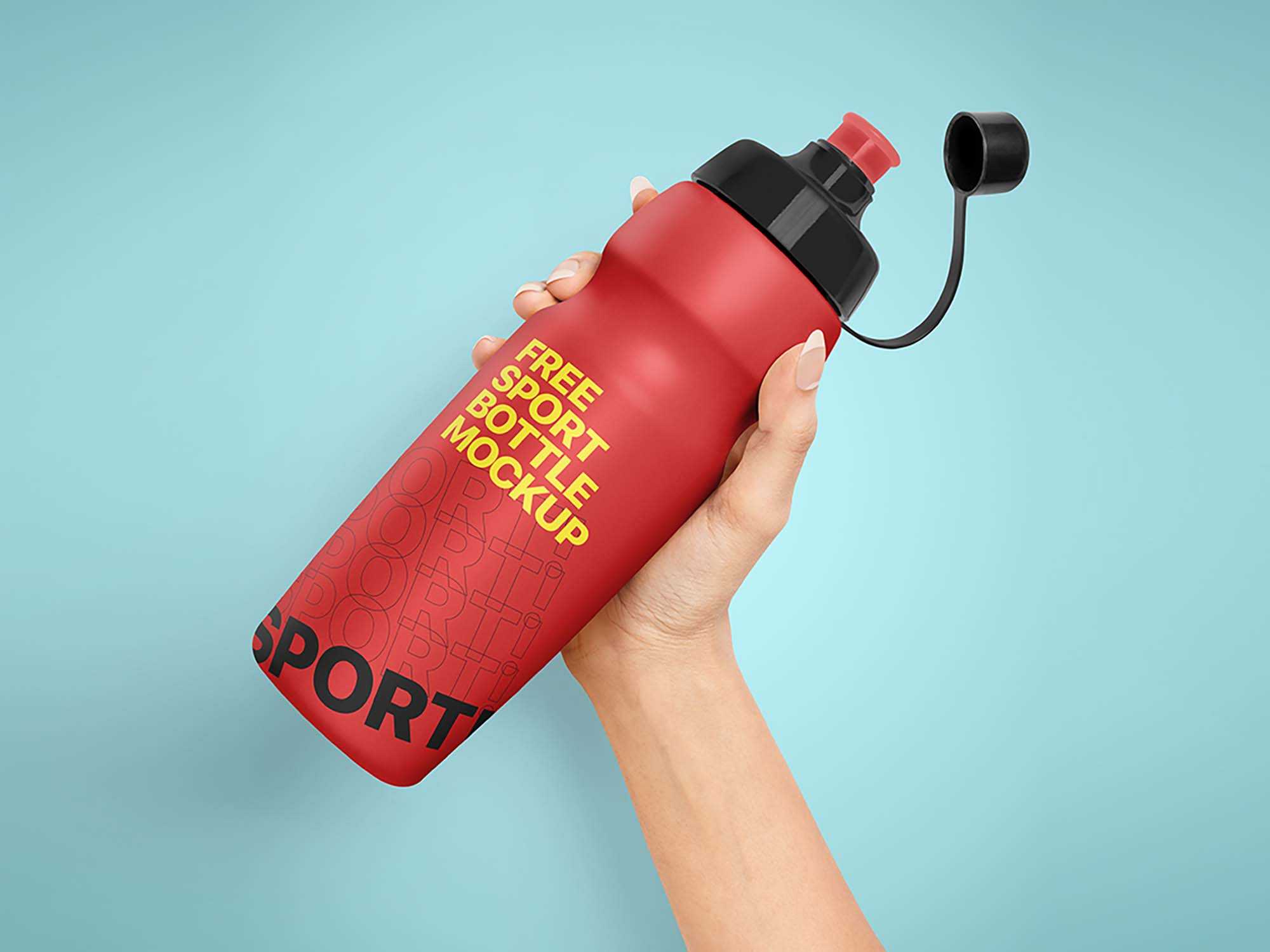 Free Sport Bottle Mockup (PSD)