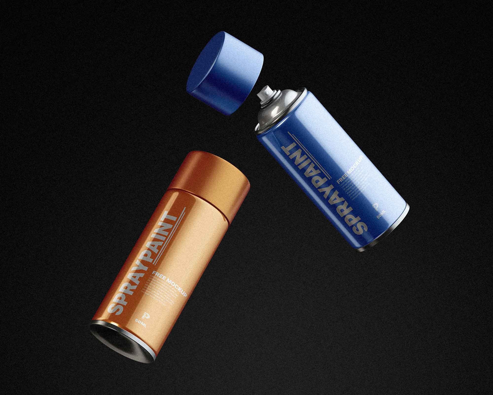 Free Spray Paint Can Mockup (PSD)